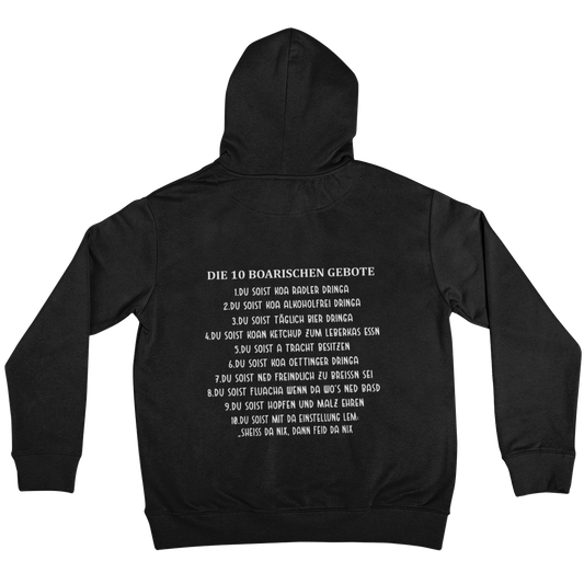 10 boarischen Gebote (Backprint) - Unisex Hoodie