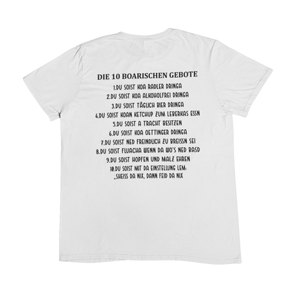 10 boarischen Gebote (Backprint) - Unisex Shirt