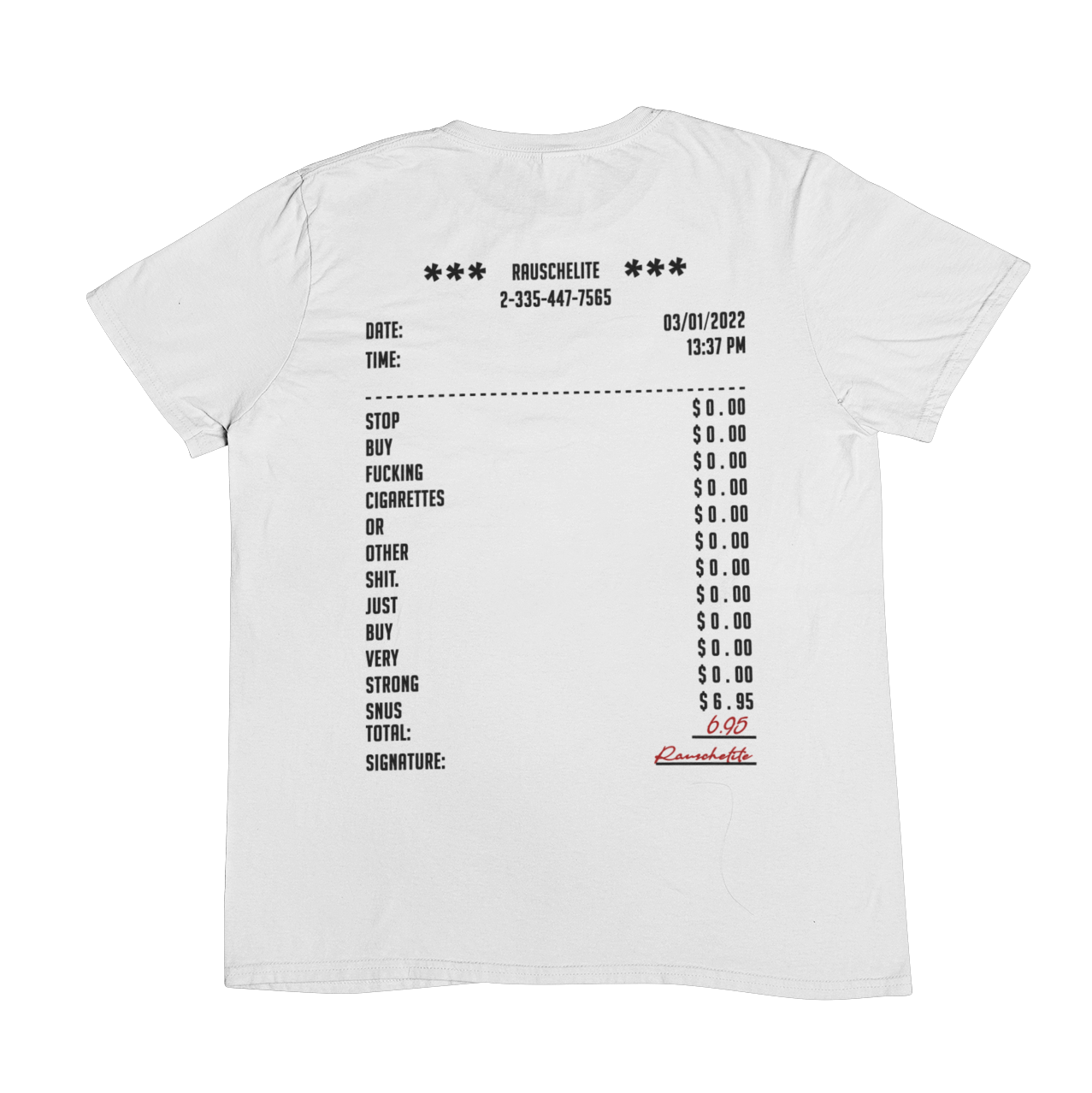 Kassenbon Snus (Backprint) - Unisex Shirt